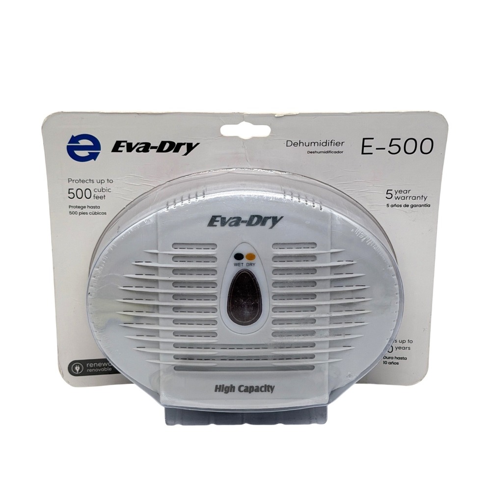 Eva-Dry E-500 High Capacity Renewable Dehumidifier White for Small Spaces